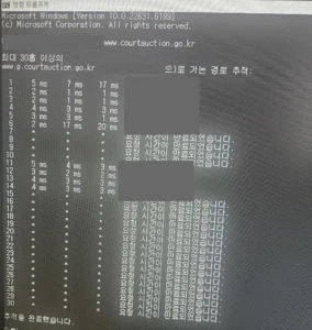 와이파이 특정 사이트 접속 오류 확인을 위한 tracert 결과